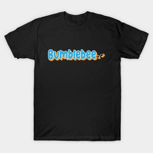 Bumblebee With Sting Blue Graphic Word T-Shirt